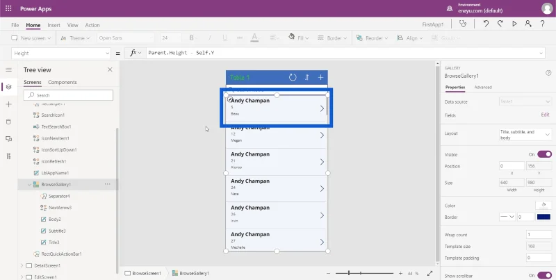 PowerApps-galleriat: Johdanto