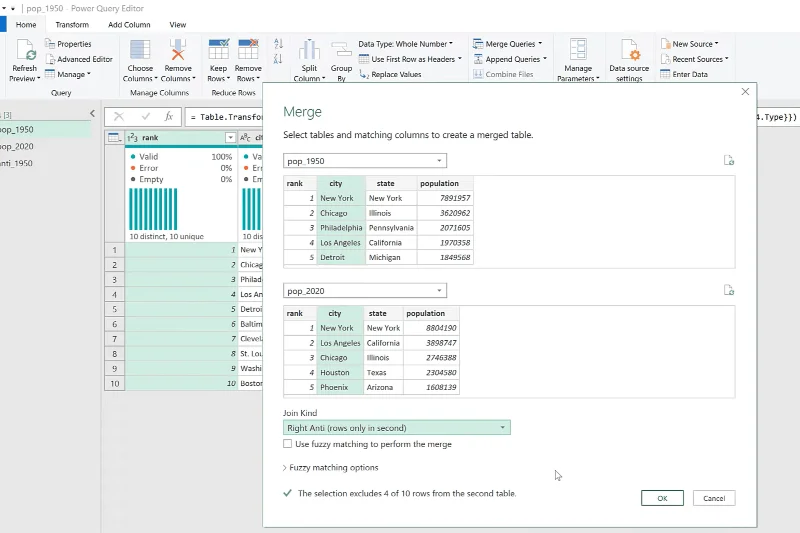 Slå sammen spørringer ved å bruke Anti Join In Excel med Power Query