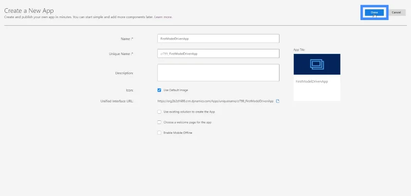 Power Apps modelldrevne apper: miljøoppsett og navigering