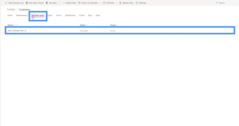 PowerApps forretningsregler og andre kraftige CDS-konsepter