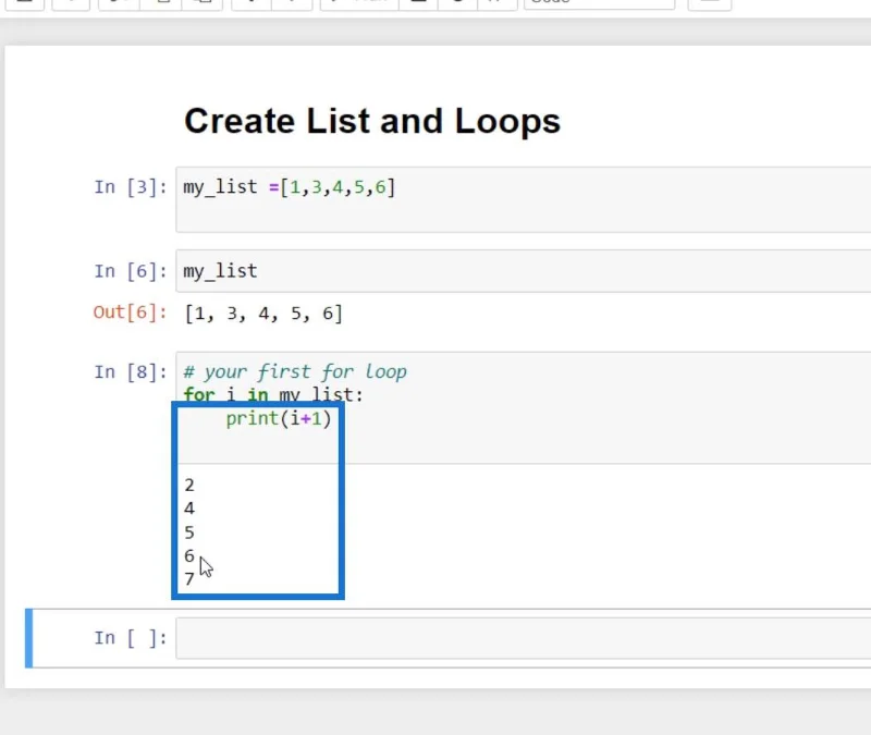 Python-liste og til sløjfe i LuckyTemplates