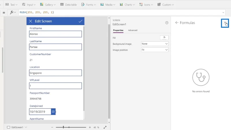 Príručka Microsoft Power Apps |  Kontrola chýb