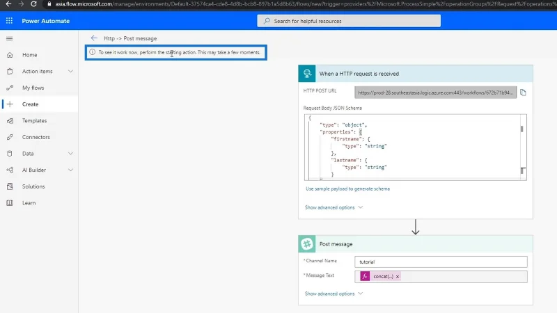 Microsoft Flow HTTP Trigger |  Power Automaten opetusohjelma