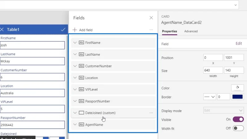 PowerApps-näyttö: muokkaaminen ja päivittäminen