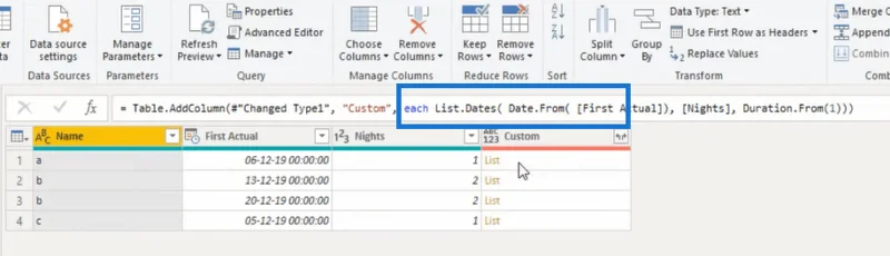 Power Query Lucky Templates |  Opprett nye poster basert på datofelt