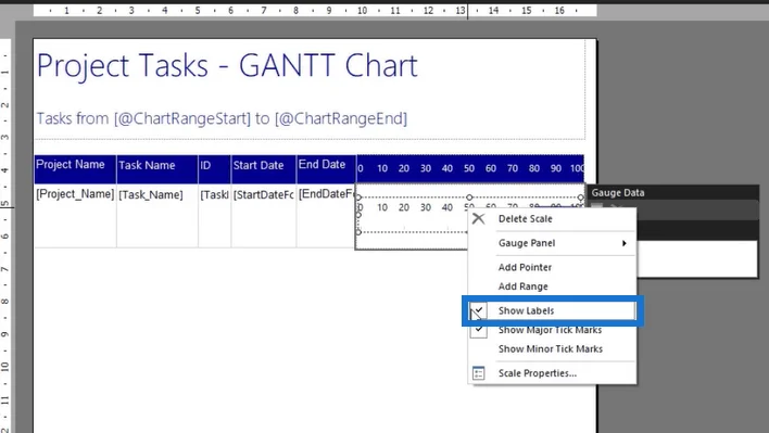 Luo Gantt-kaavio LuckyTemplates Report Builderissa