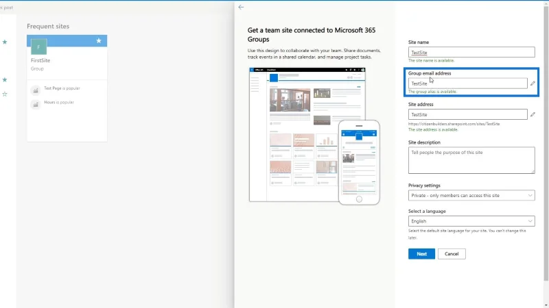 SharePoint Tutorial: Oprettelse af et nyt websted