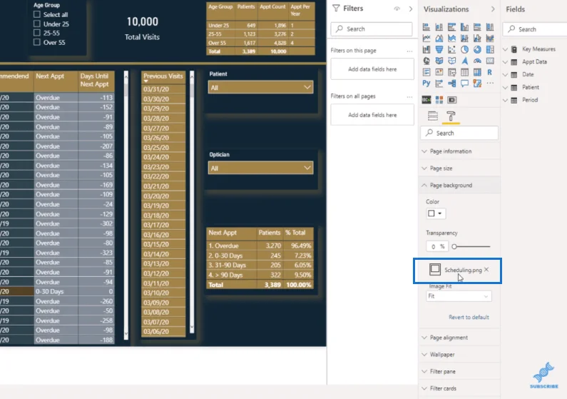 LuckyTemplates bakgrunnsbilde for rapporter som bruker PPT