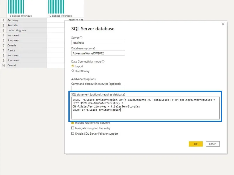 Spørrfolding og tilkobling til SQL Server