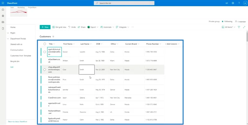 SharePoint-listeelement: Redigering av enkelt og flere elementer
