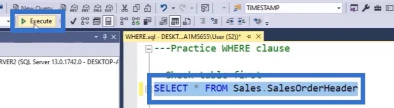 SQL WHERE -lauseke tietojen suodattamiseen