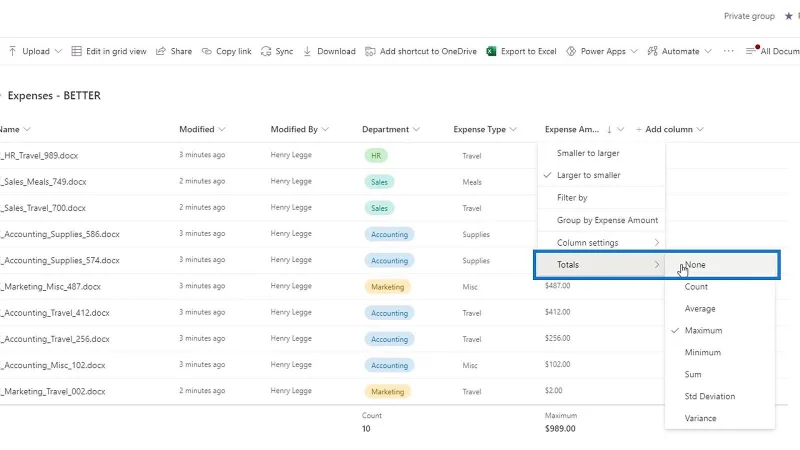 Legge til metadata i SharePoint ved hjelp av kolonner
