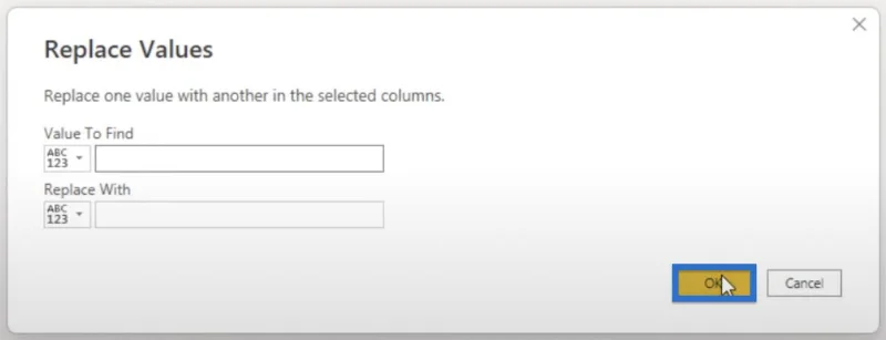 Erstatt verdi for samsvarende tekst i Power Query