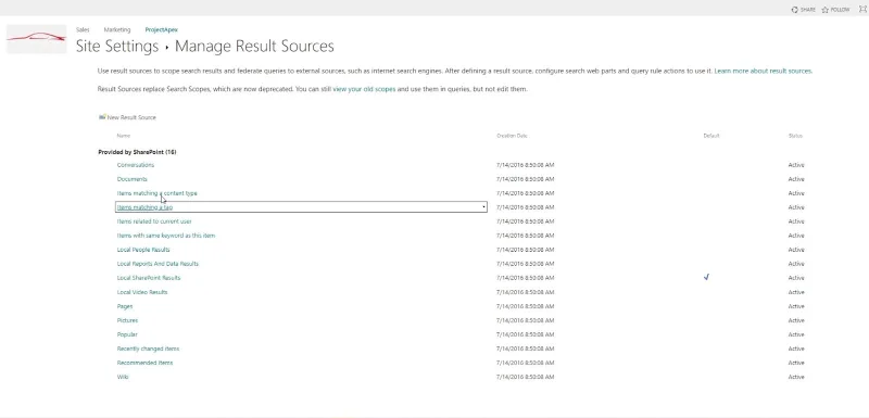 SharePoint-søgefunktionen