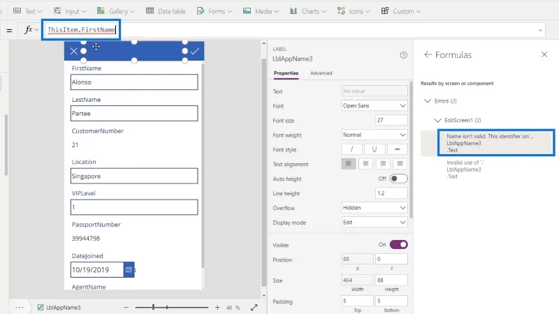 Príručka Microsoft Power Apps |  Kontrola chýb