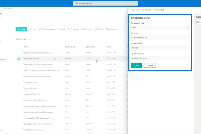 SharePoint-listeelement: Redigering av enkelt og flere elementer