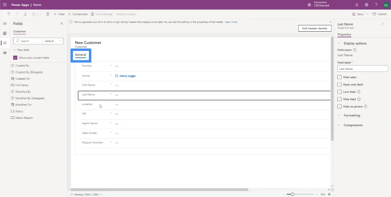 PowerApps-näkymät ja -lomakkeet: Luominen ja mukauttaminen