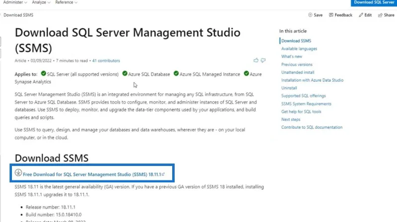 SQL Server download og installation