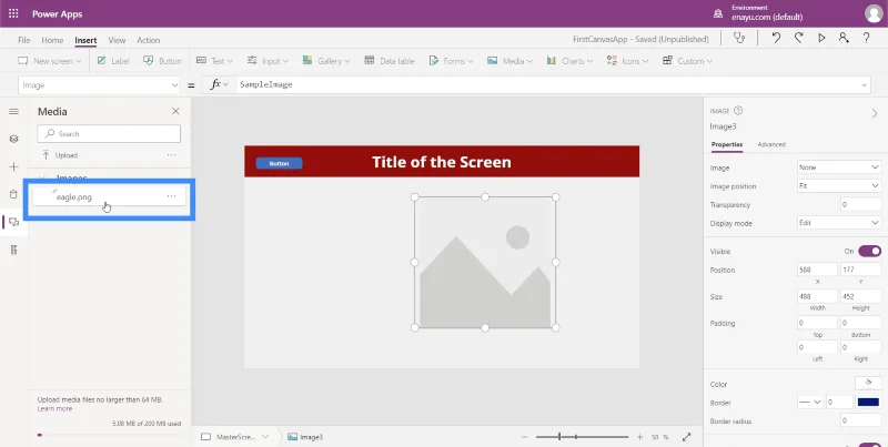 PowerApps-billeder kombineret med pen, kamera og upload fotoinput
