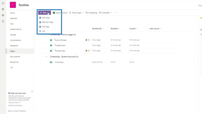 SharePoint-sider |  En introduktion til dens forskellige typer
