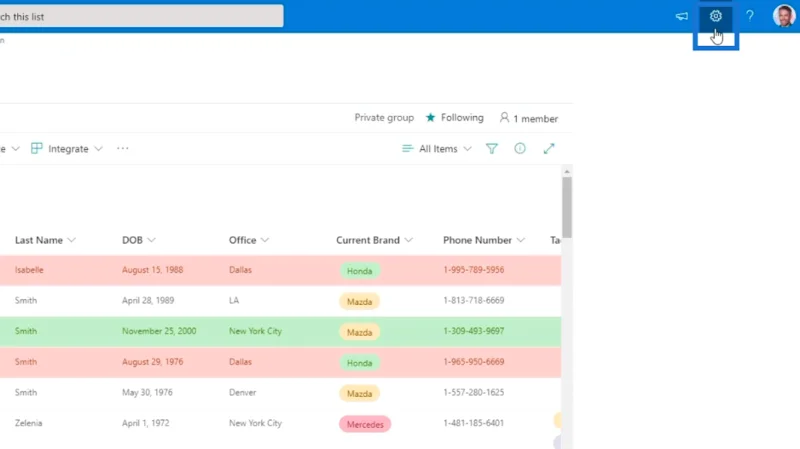 Tilføjelse af SharePoint List Navigation