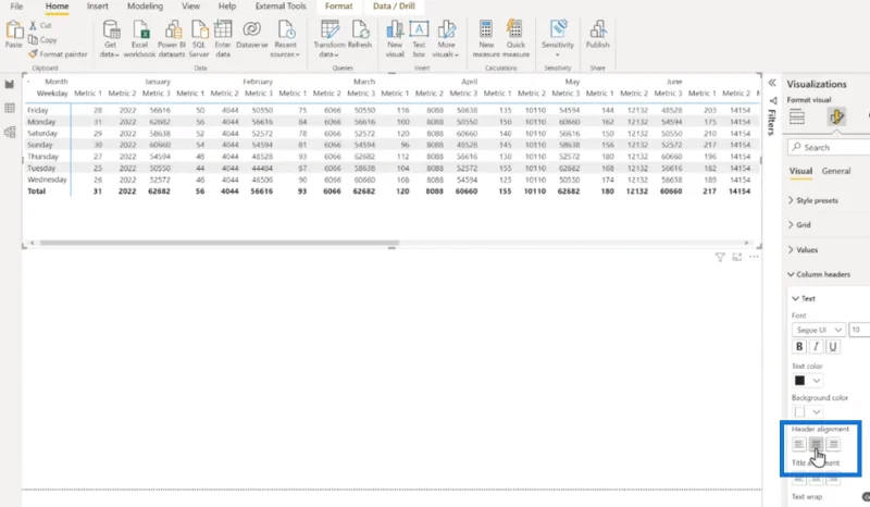 Matrixvisualisering i LuckyTemplates