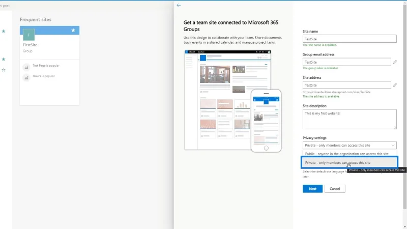 SharePoint Tutorial: Oprettelse af et nyt websted