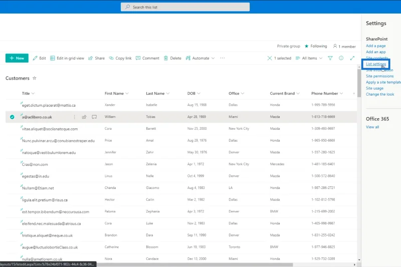 SharePoint-listeelement: Redigering av enkelt og flere elementer
