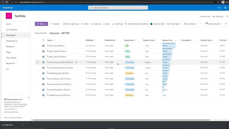 MS SharePoint-visninger |  Opprette og lagre