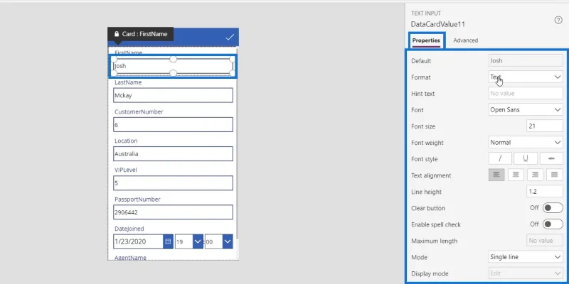 PowerApps-näyttö: muokkaaminen ja päivittäminen