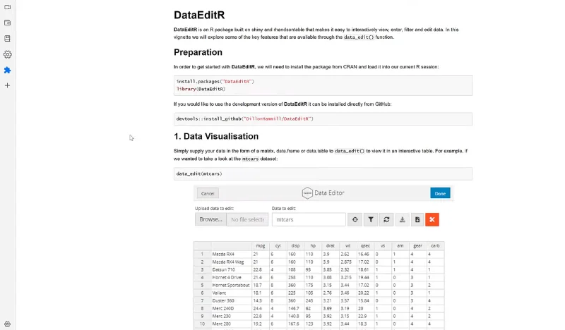 Rediger data i R ved hjælp af DataEditR-pakken