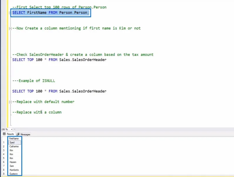 ISNULL SQL -funktio tapauslausekkeissa