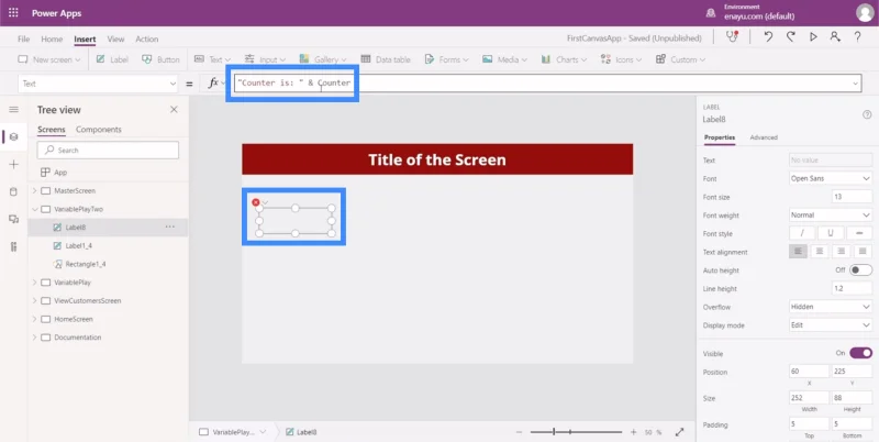 PowerApps-variabler: Identifisering av kontekstuelle og globale variabler