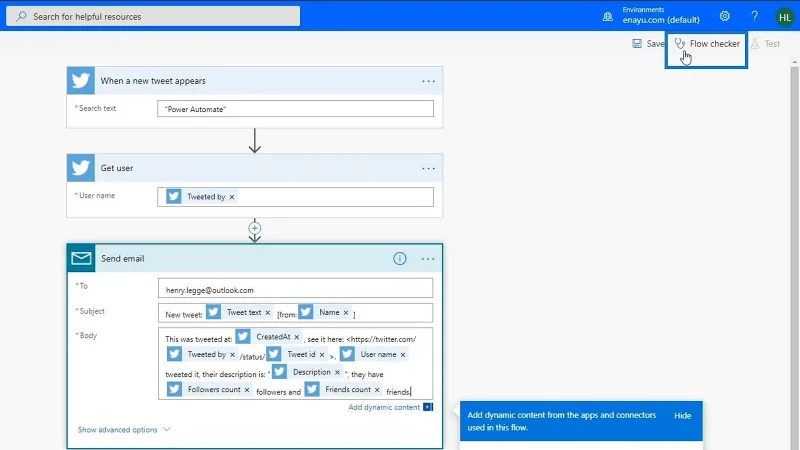 Automatisert flyt i Microsoft Power Automate