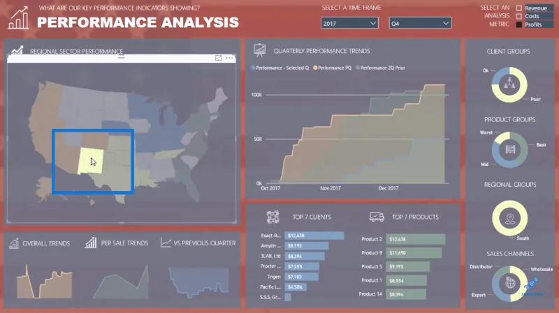 LuckyTemplates Shape Map Visualization for romlig analyse