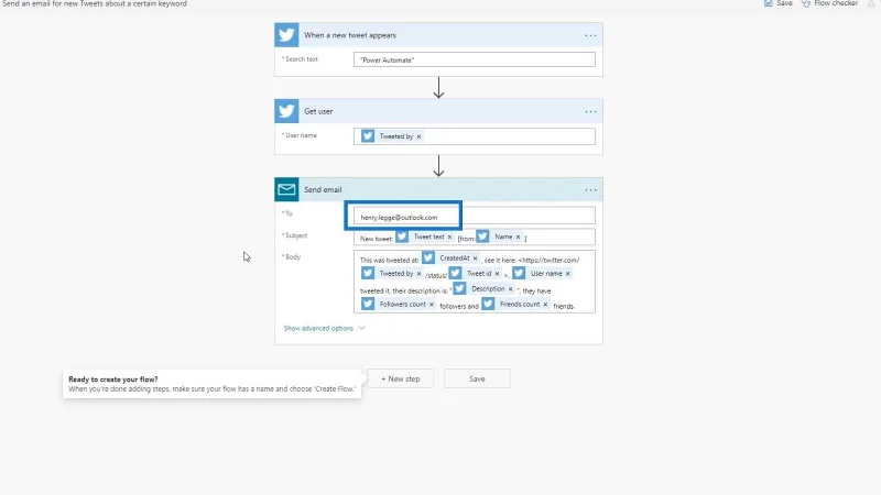 Automatisert flyt i Microsoft Power Automate