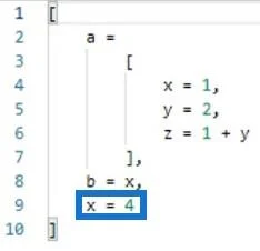 Sisäkkäiset lausekkeet: Power Query -ympäristöt