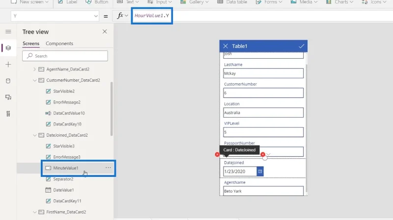 PowerApps-näyttö: muokkaaminen ja päivittäminen