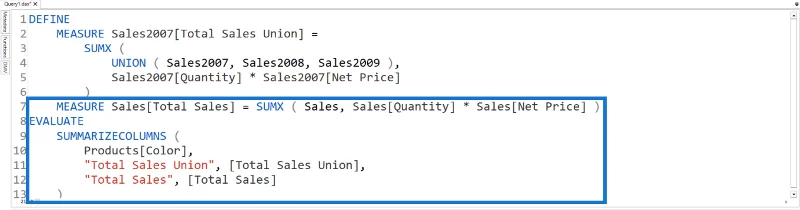 UNION DAX Function vs Power Query