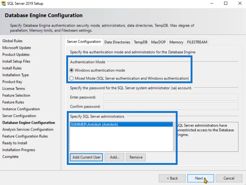 Sådan installeres SQL Server til LuckyTemplates