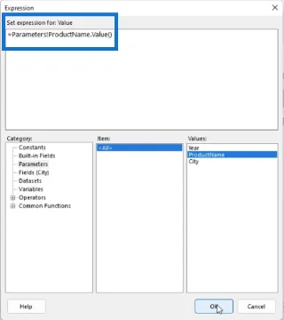Bruk kaskadeparametere for å filtrere data i LuckyTemplates Report Builder