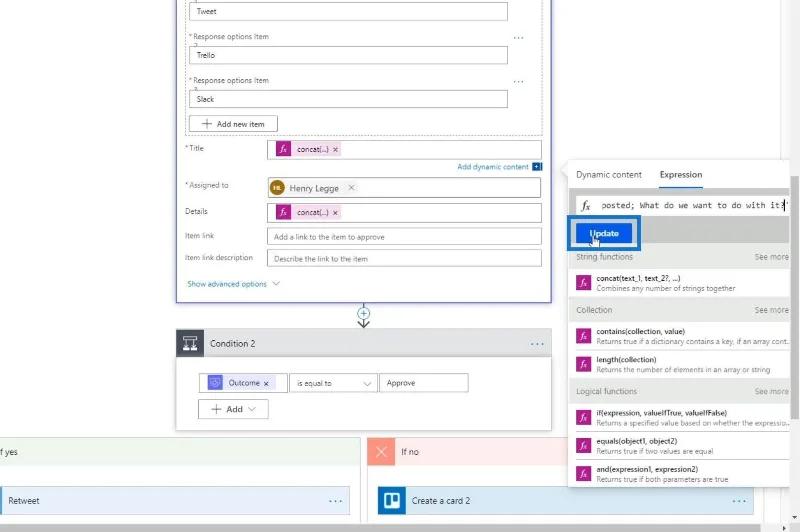 Microsoft Flow-godkjenning med flere alternativer