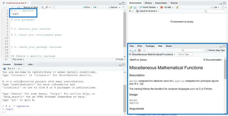 RStudio-ohje: tapoja ratkaista R-ongelmia