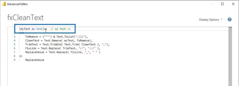 Opprette en tilpasset tekstrensefunksjon i Power Query