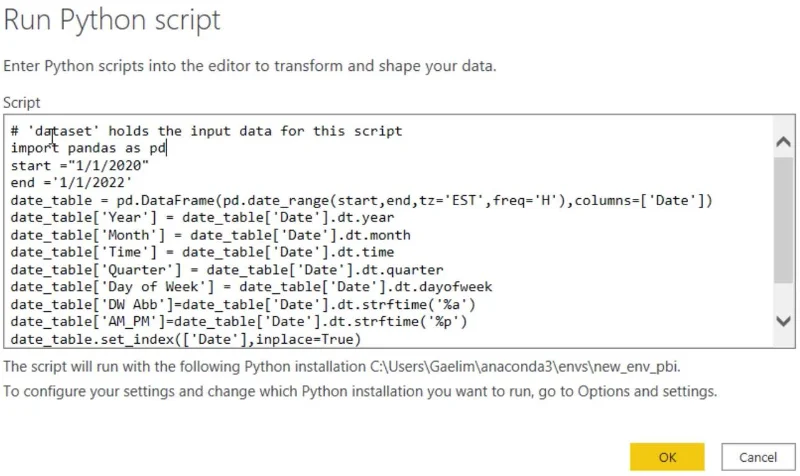 LuckyTemplates Python-komentosarjalla päivämäärätaulukoiden luomiseksi