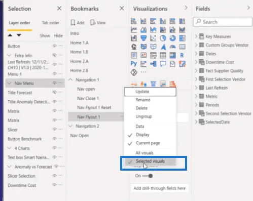 Dynamisk navigasjonsmeny ved hjelp av LuckyTemplates-filtre
