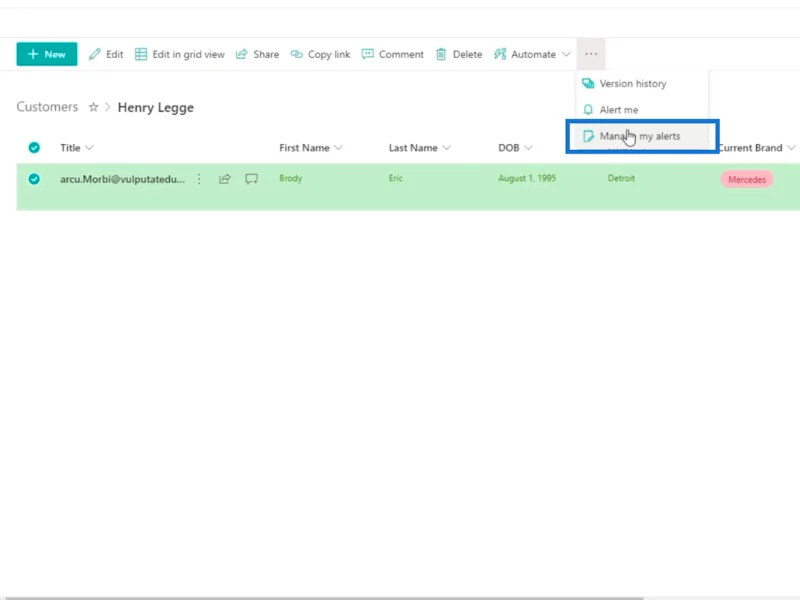 SharePoint List Alerts Opsætning