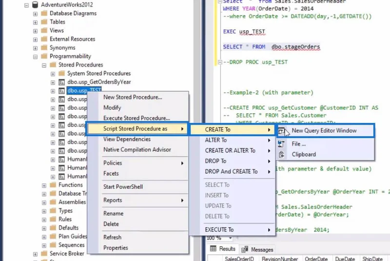Tallennetut menettelyt SQL:ssä |  Yleiskatsaus