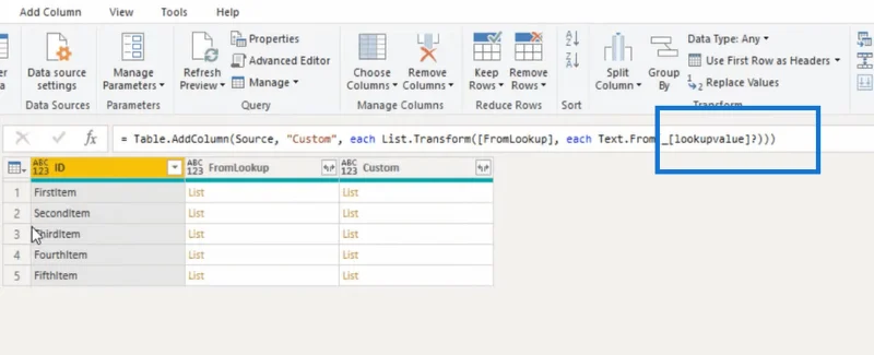 Selvstudium til Power Query Editor: Udtræk postfeltværdier fra lister
