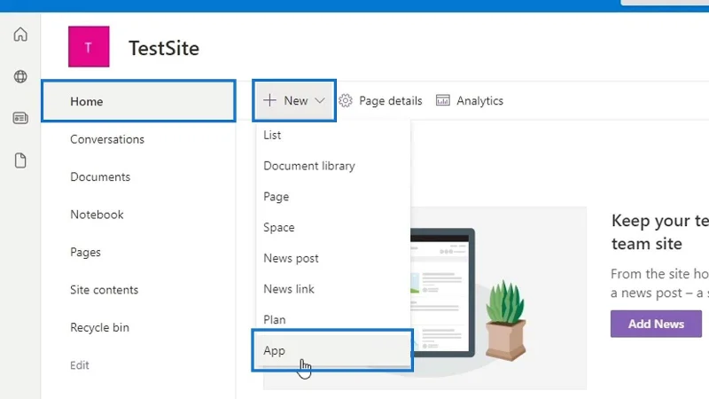 Legger til dokumentbibliotek i SharePoint